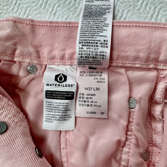 NWT Levi's 501 Original Fit High Rise Straight Jeans Pale Pink Women's W27 L30 - Picture 10 of 12